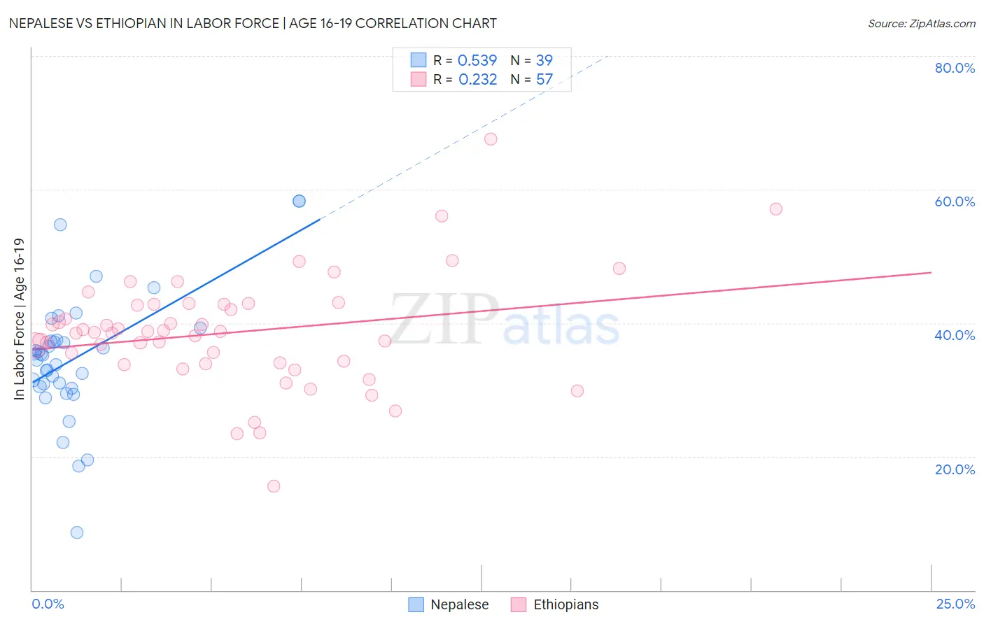 Nepalese vs Ethiopian In Labor Force | Age 16-19