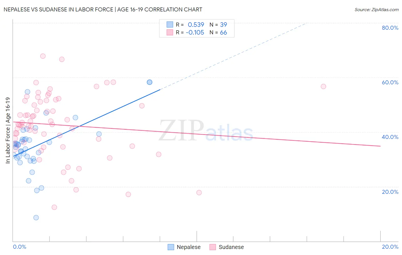 Nepalese vs Sudanese In Labor Force | Age 16-19