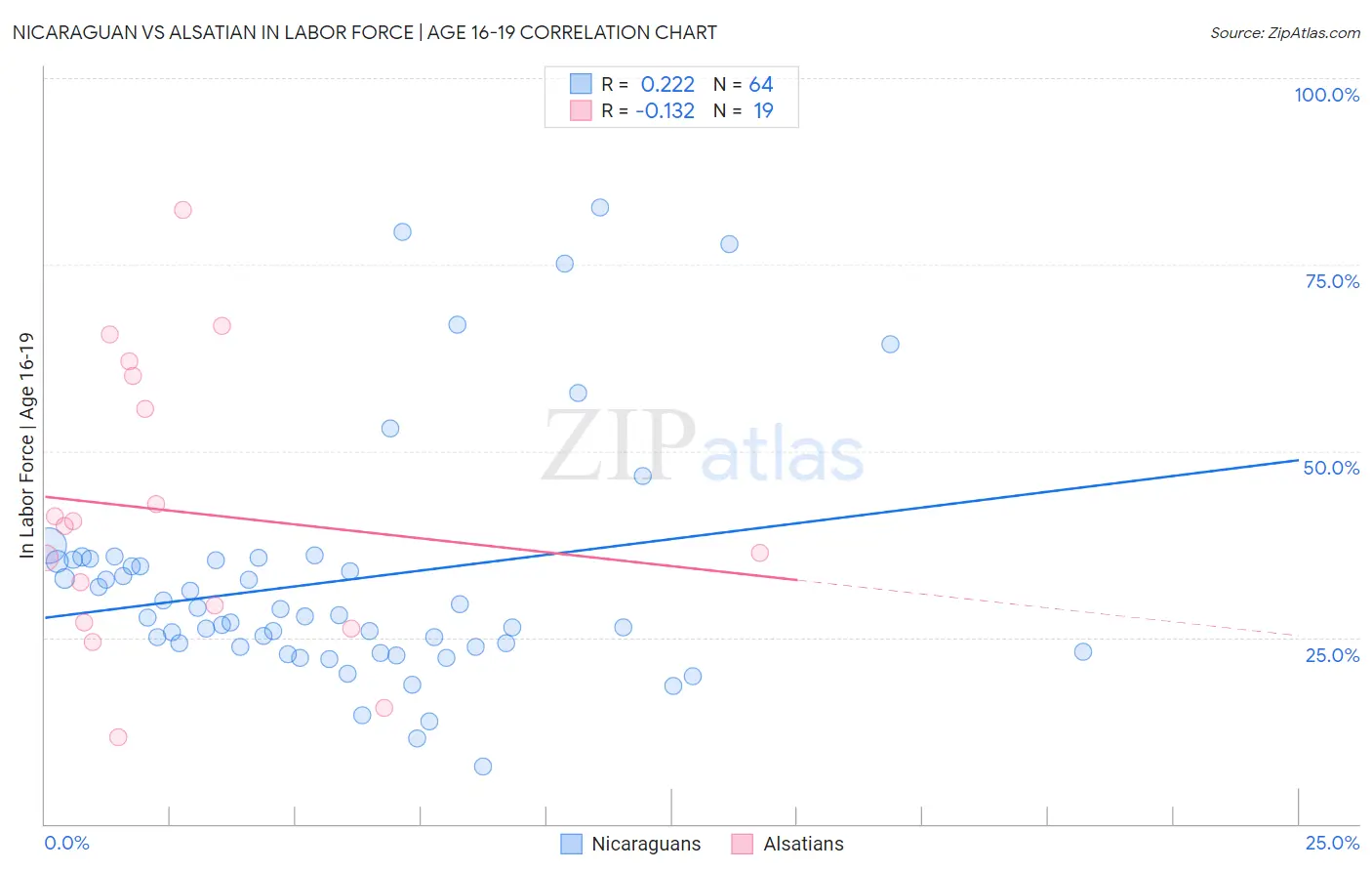 Nicaraguan vs Alsatian In Labor Force | Age 16-19