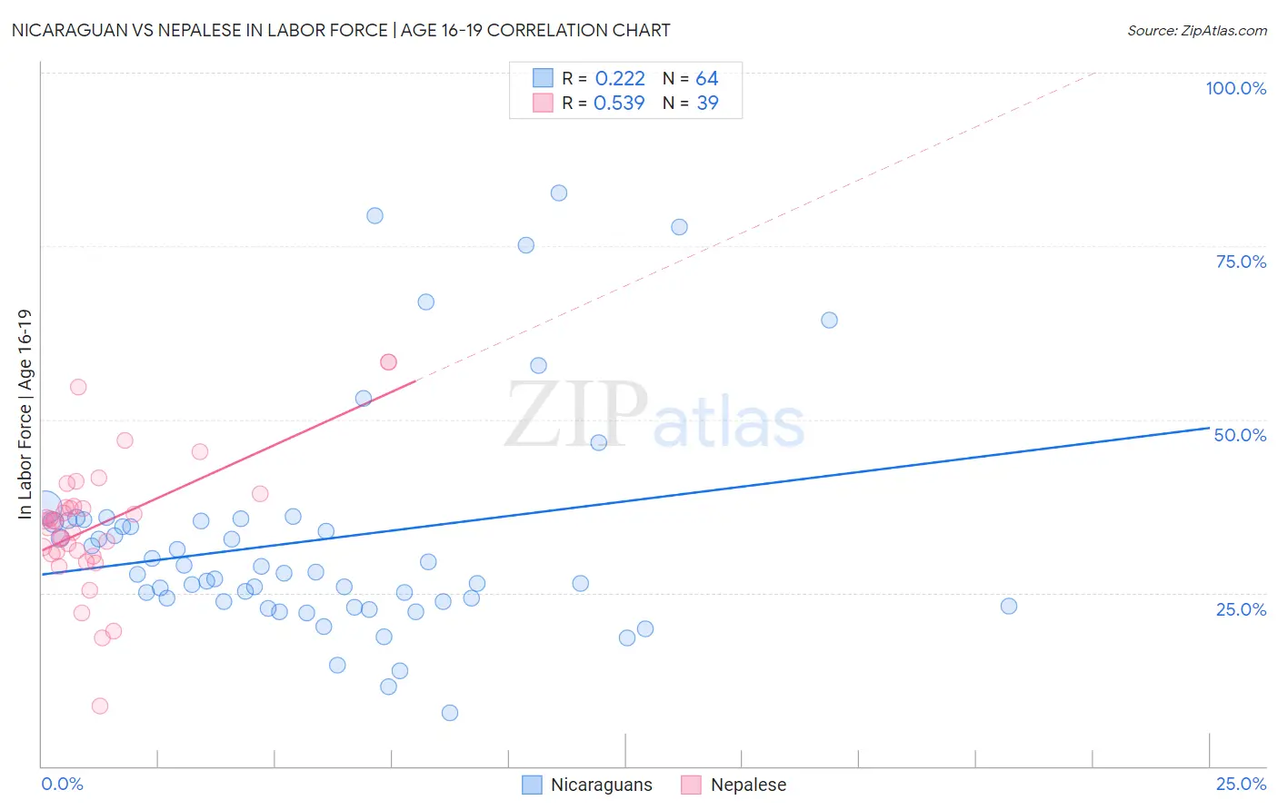 Nicaraguan vs Nepalese In Labor Force | Age 16-19
