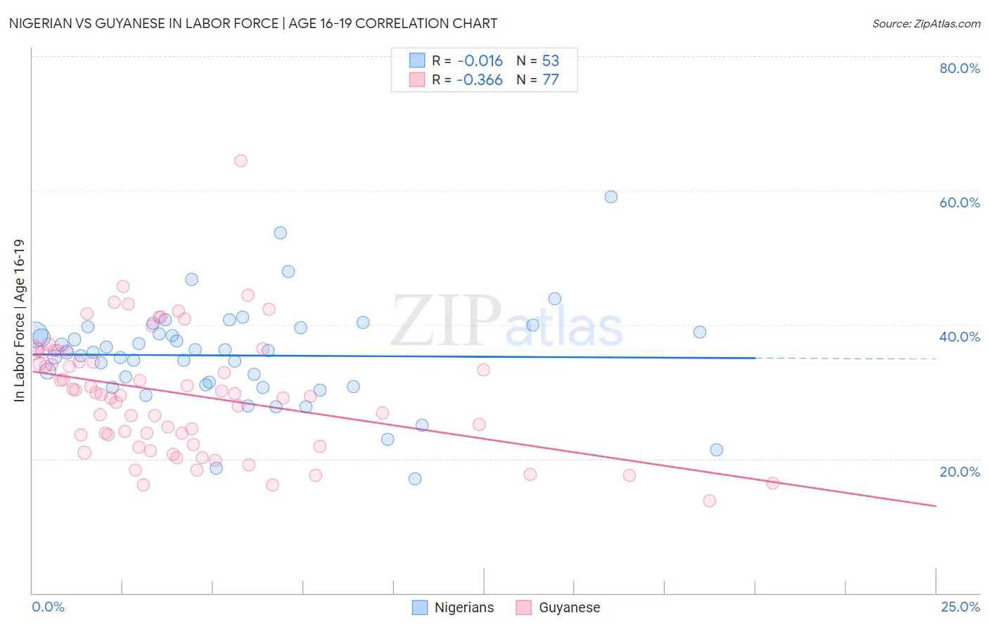 Nigerian vs Guyanese In Labor Force | Age 16-19