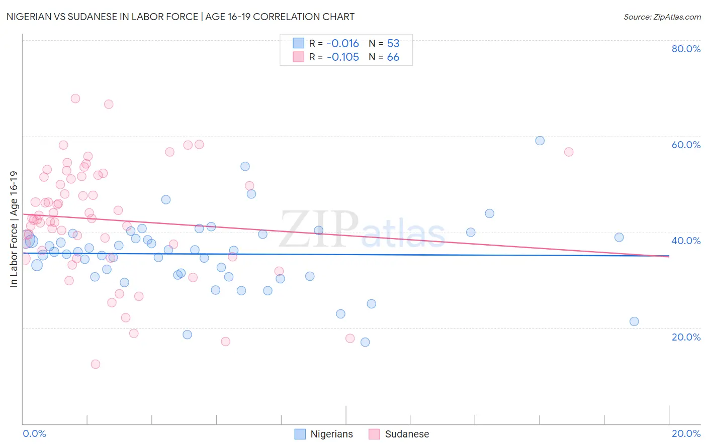 Nigerian vs Sudanese In Labor Force | Age 16-19