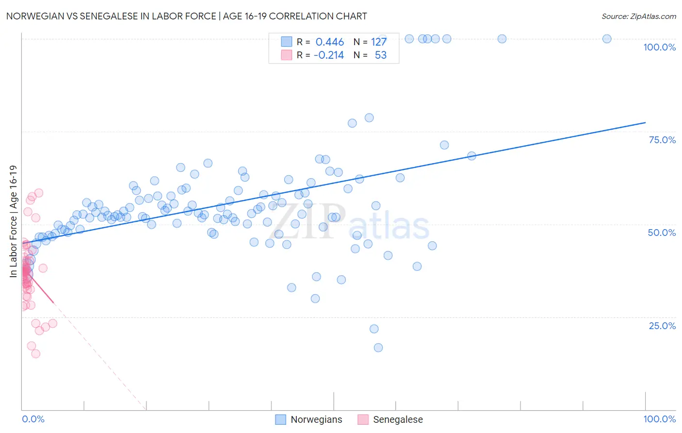 Norwegian vs Senegalese In Labor Force | Age 16-19