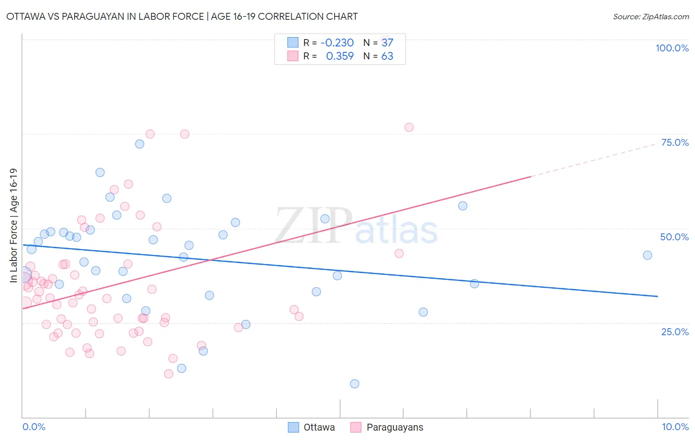 Ottawa vs Paraguayan In Labor Force | Age 16-19