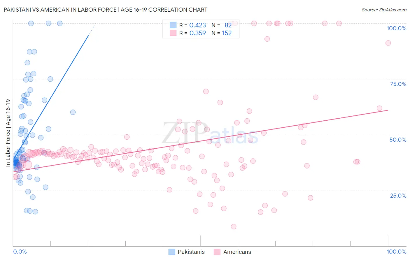 Pakistani vs American In Labor Force | Age 16-19