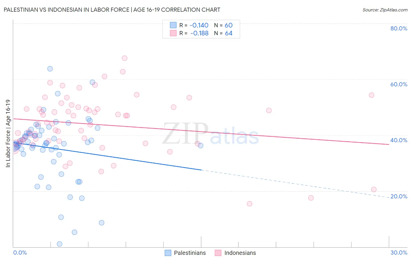 Palestinian vs Indonesian In Labor Force | Age 16-19