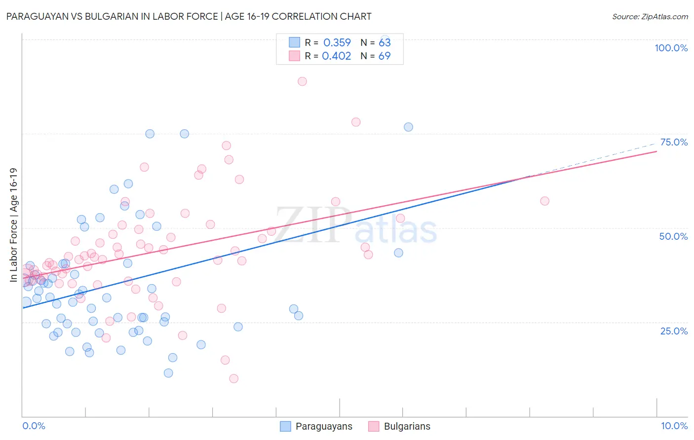 Paraguayan vs Bulgarian In Labor Force | Age 16-19
