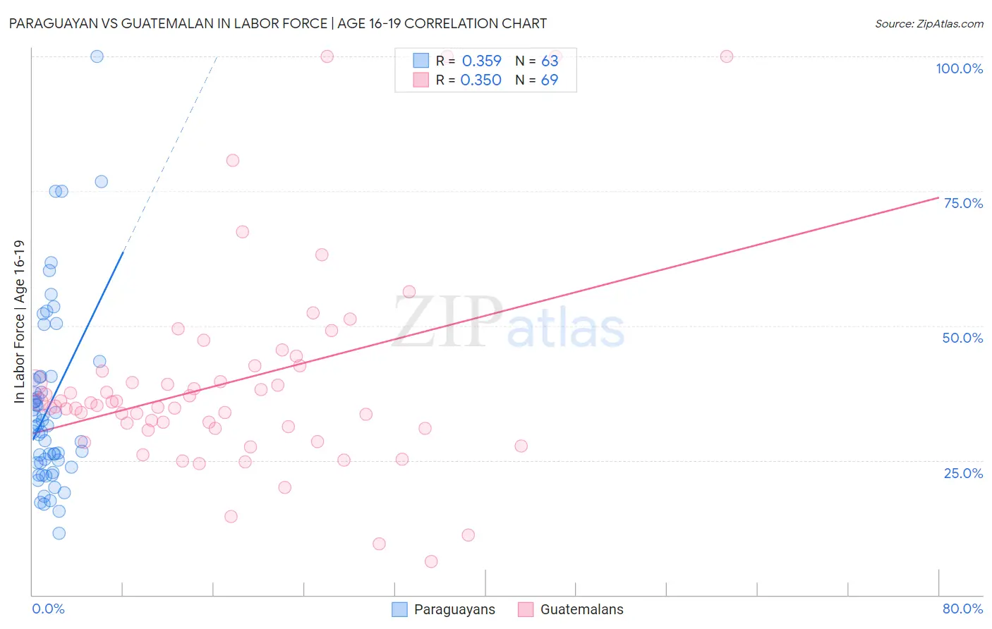 Paraguayan vs Guatemalan In Labor Force | Age 16-19