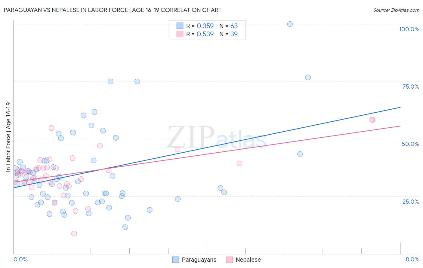 Paraguayan vs Nepalese In Labor Force | Age 16-19