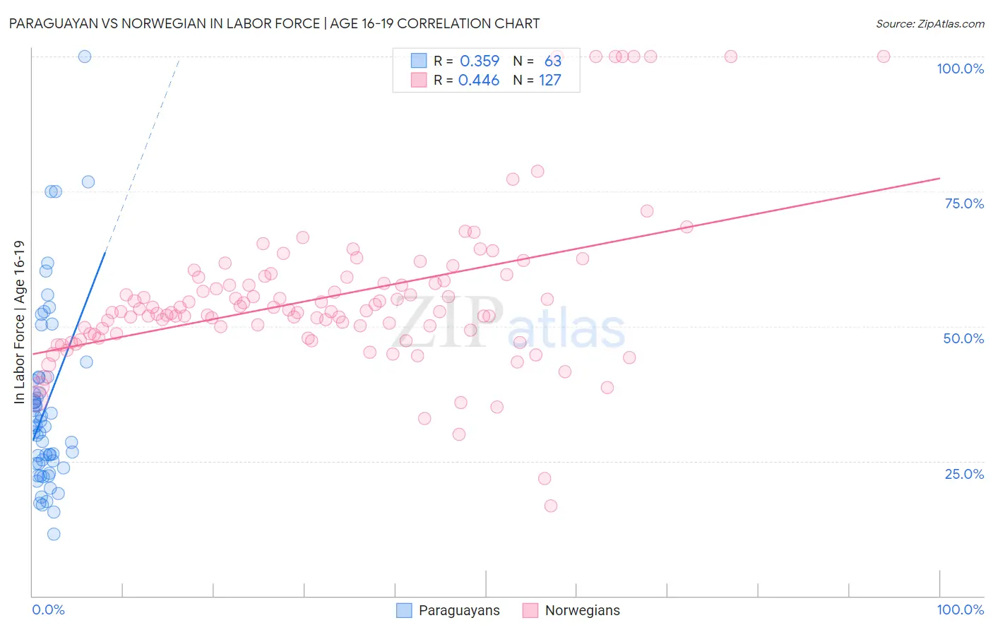 Paraguayan vs Norwegian In Labor Force | Age 16-19