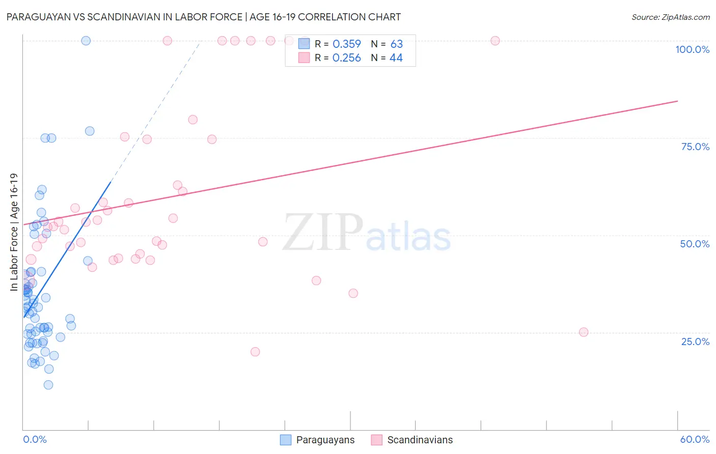 Paraguayan vs Scandinavian In Labor Force | Age 16-19