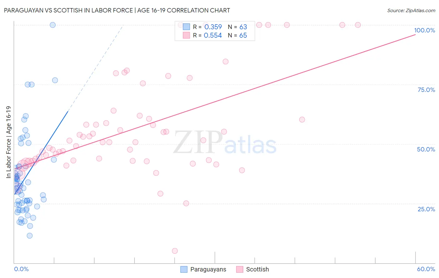 Paraguayan vs Scottish In Labor Force | Age 16-19