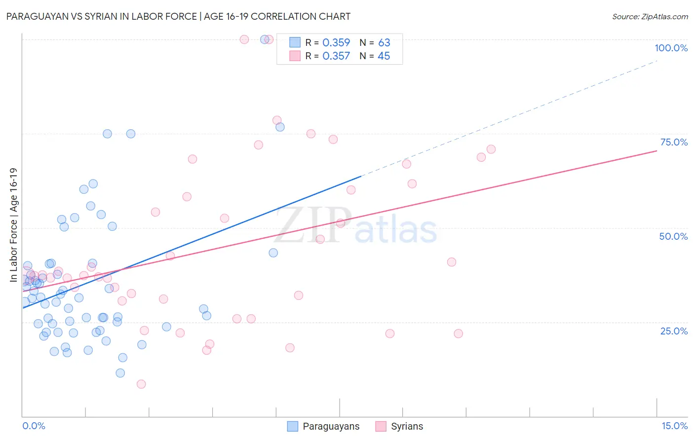 Paraguayan vs Syrian In Labor Force | Age 16-19