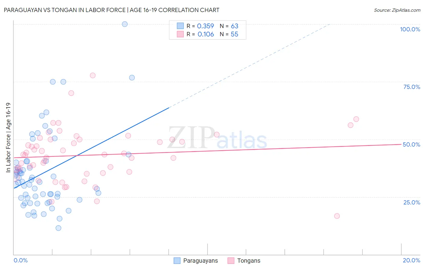 Paraguayan vs Tongan In Labor Force | Age 16-19