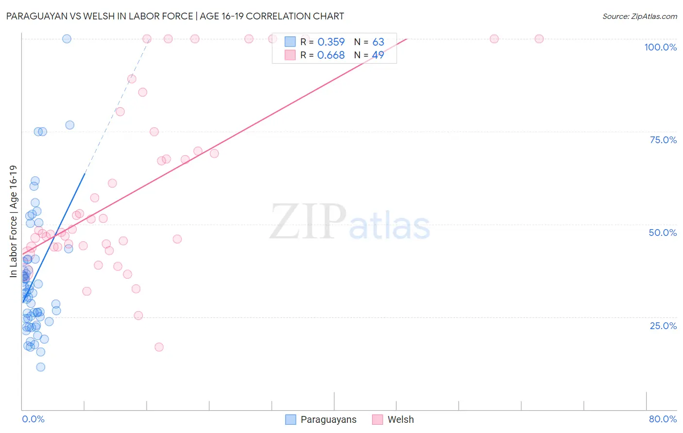 Paraguayan vs Welsh In Labor Force | Age 16-19