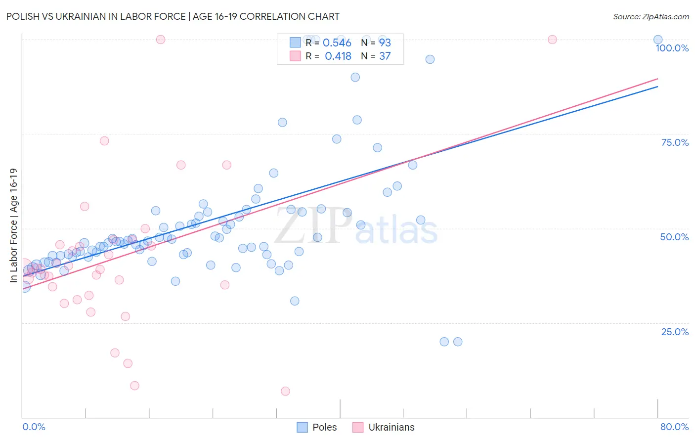 Polish vs Ukrainian In Labor Force | Age 16-19