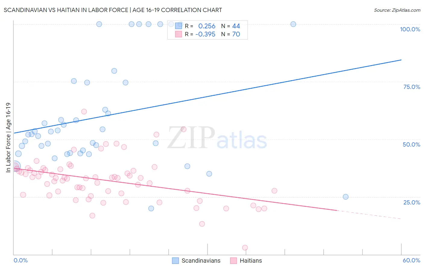 Scandinavian vs Haitian In Labor Force | Age 16-19