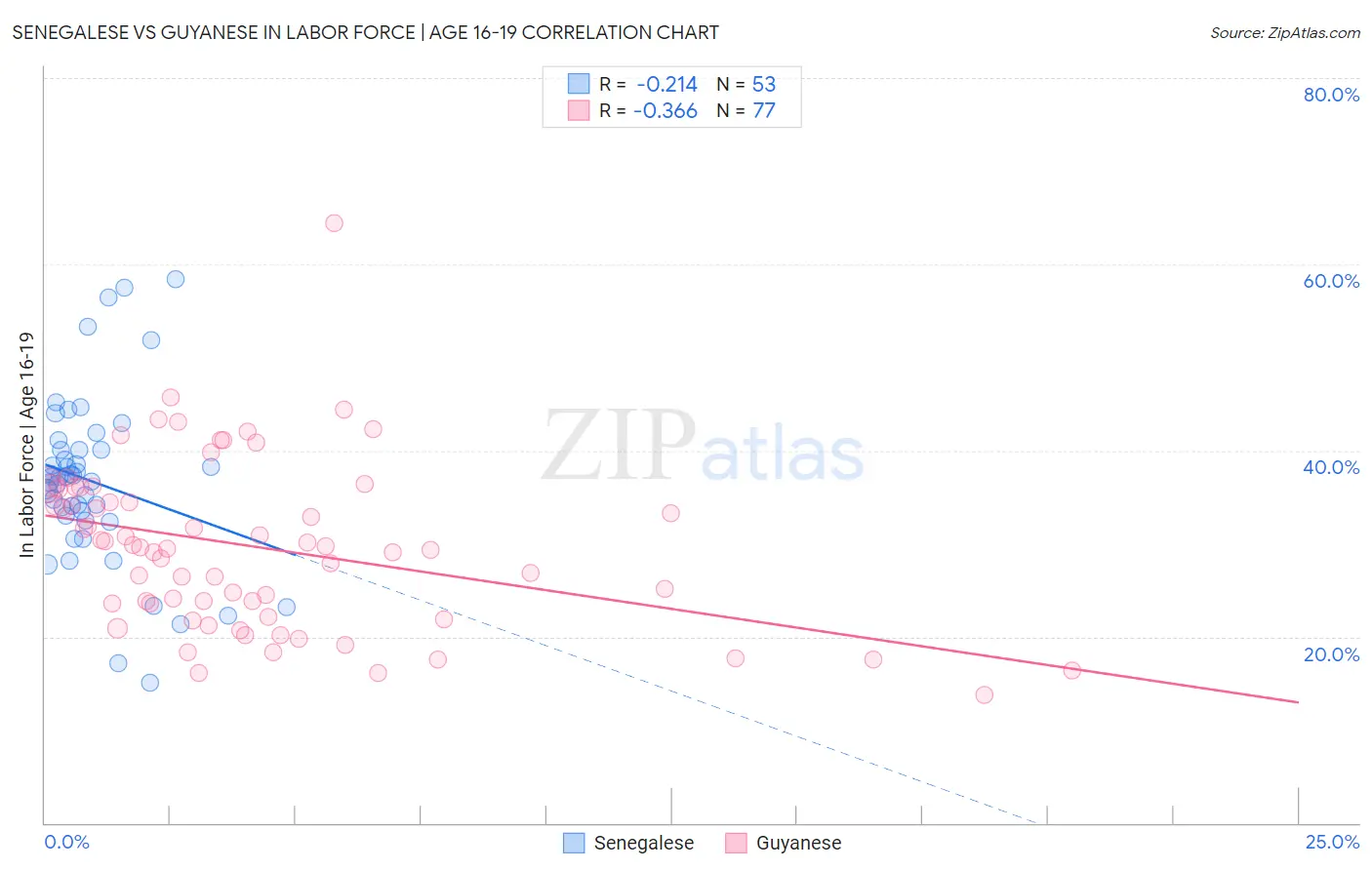 Senegalese vs Guyanese In Labor Force | Age 16-19