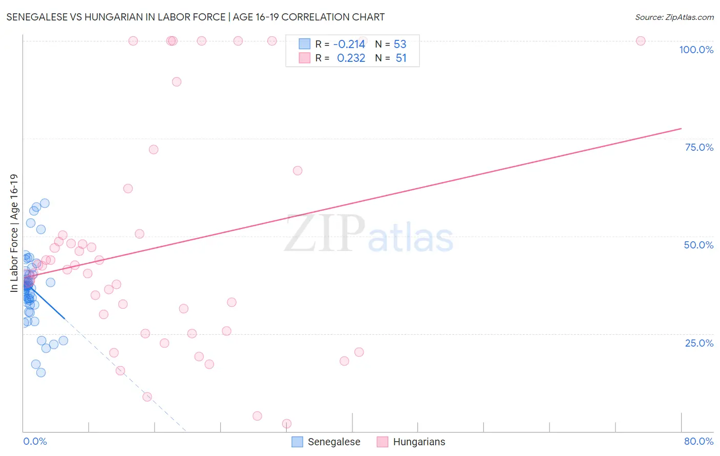 Senegalese vs Hungarian In Labor Force | Age 16-19