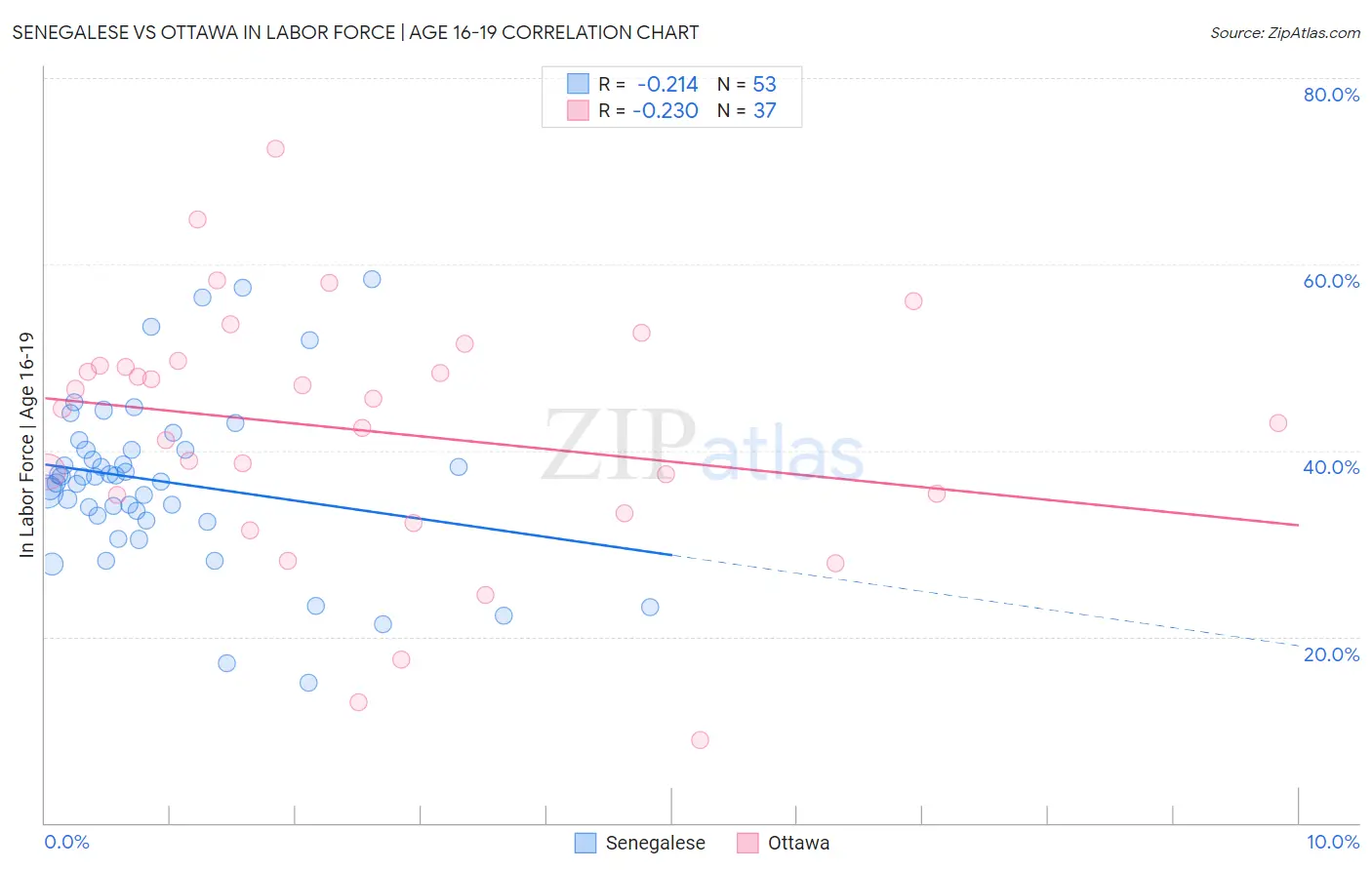 Senegalese vs Ottawa In Labor Force | Age 16-19