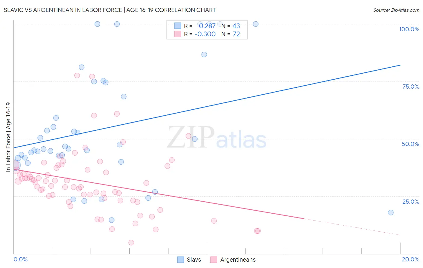 Slavic vs Argentinean In Labor Force | Age 16-19