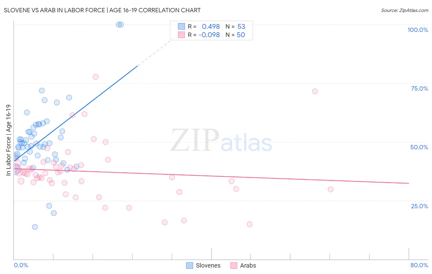 Slovene vs Arab In Labor Force | Age 16-19