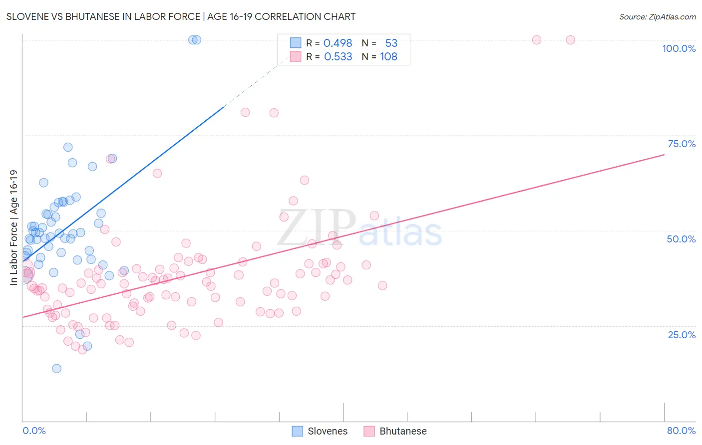 Slovene vs Bhutanese In Labor Force | Age 16-19