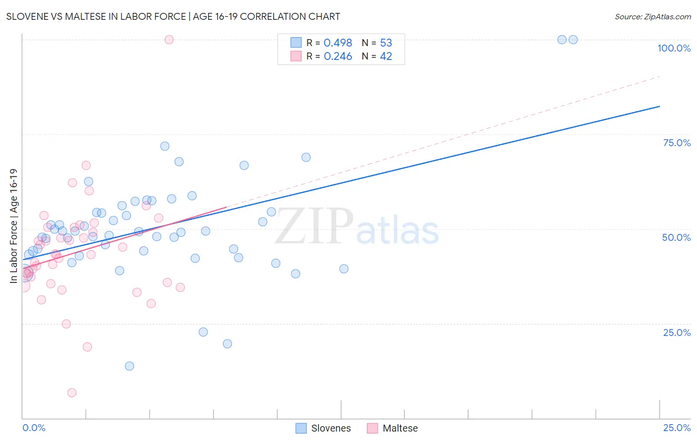 Slovene vs Maltese In Labor Force | Age 16-19