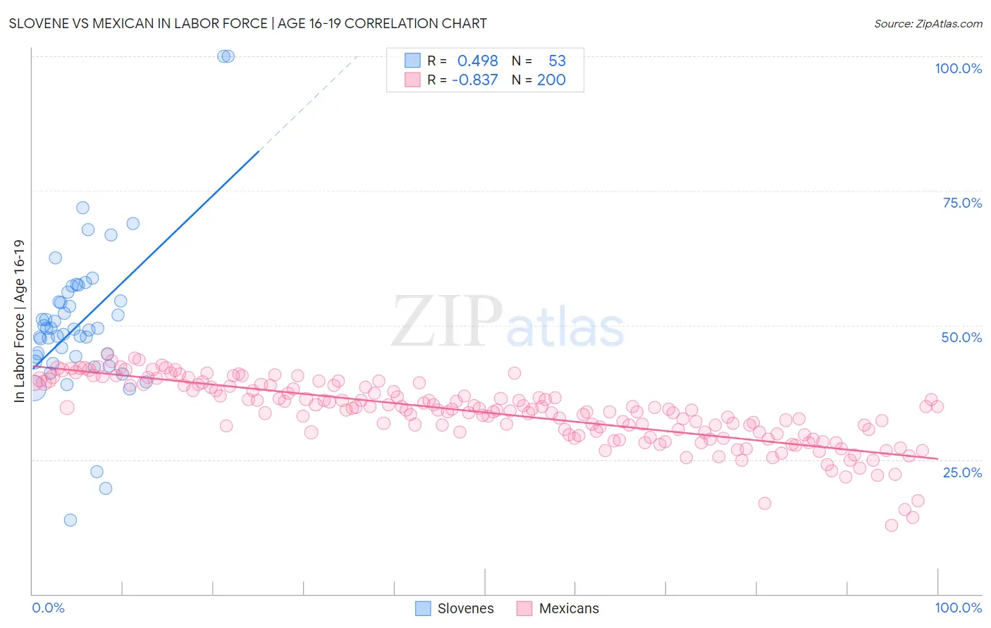 Slovene vs Mexican In Labor Force | Age 16-19
