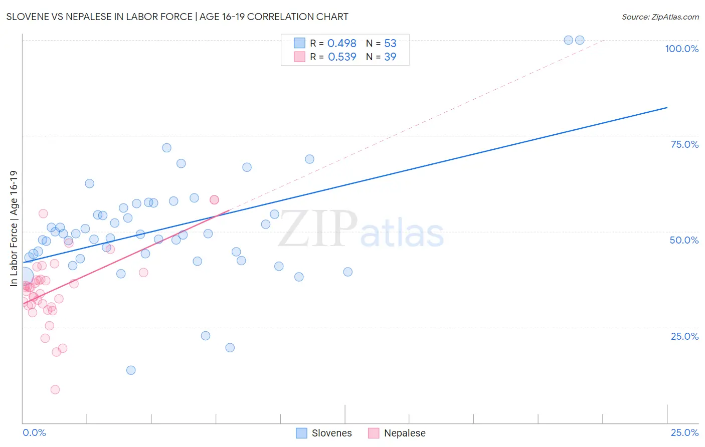 Slovene vs Nepalese In Labor Force | Age 16-19