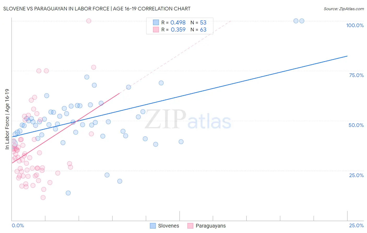 Slovene vs Paraguayan In Labor Force | Age 16-19