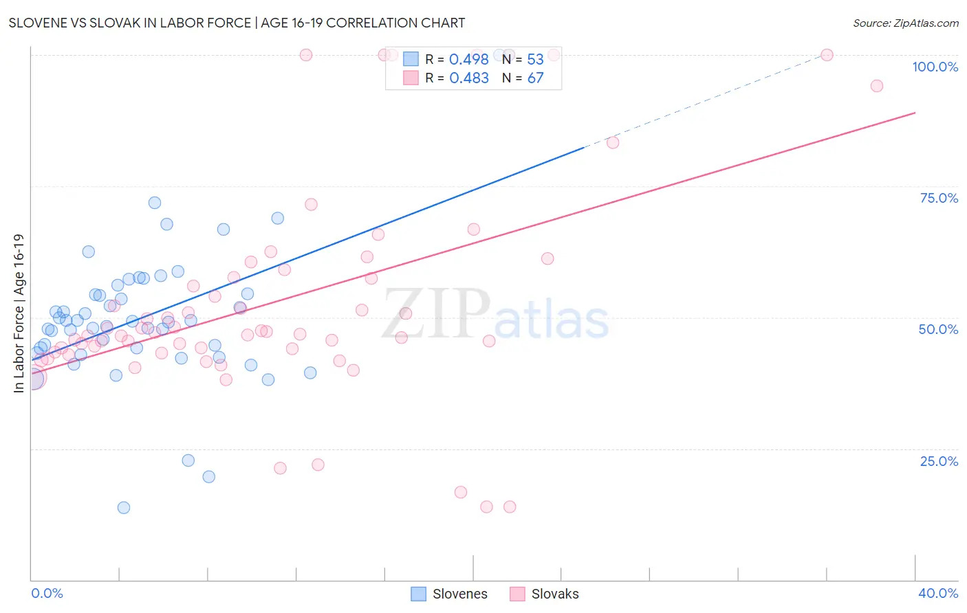 Slovene vs Slovak In Labor Force | Age 16-19
