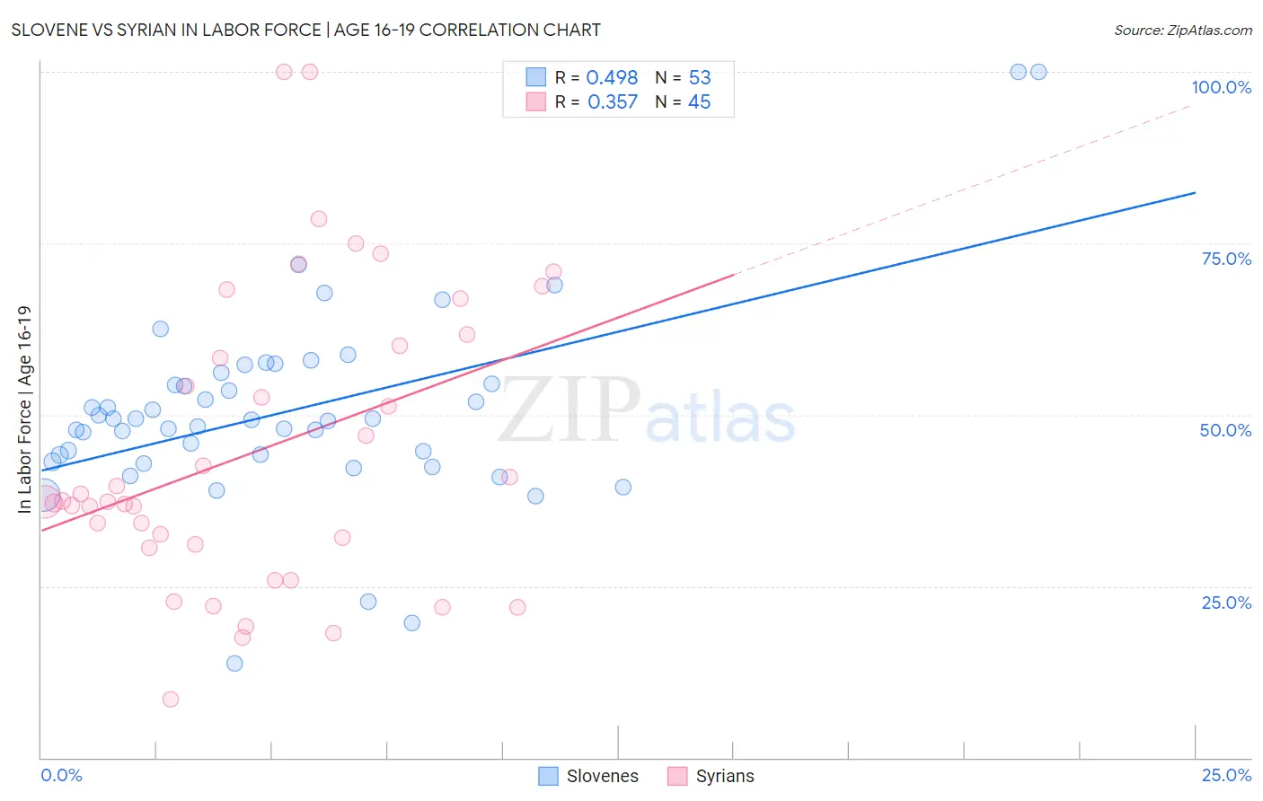Slovene vs Syrian In Labor Force | Age 16-19
