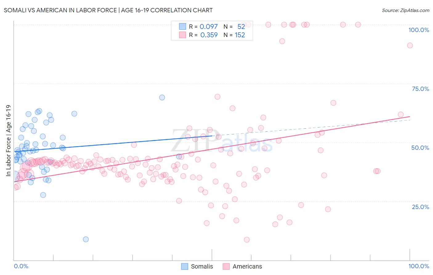 Somali vs American In Labor Force | Age 16-19