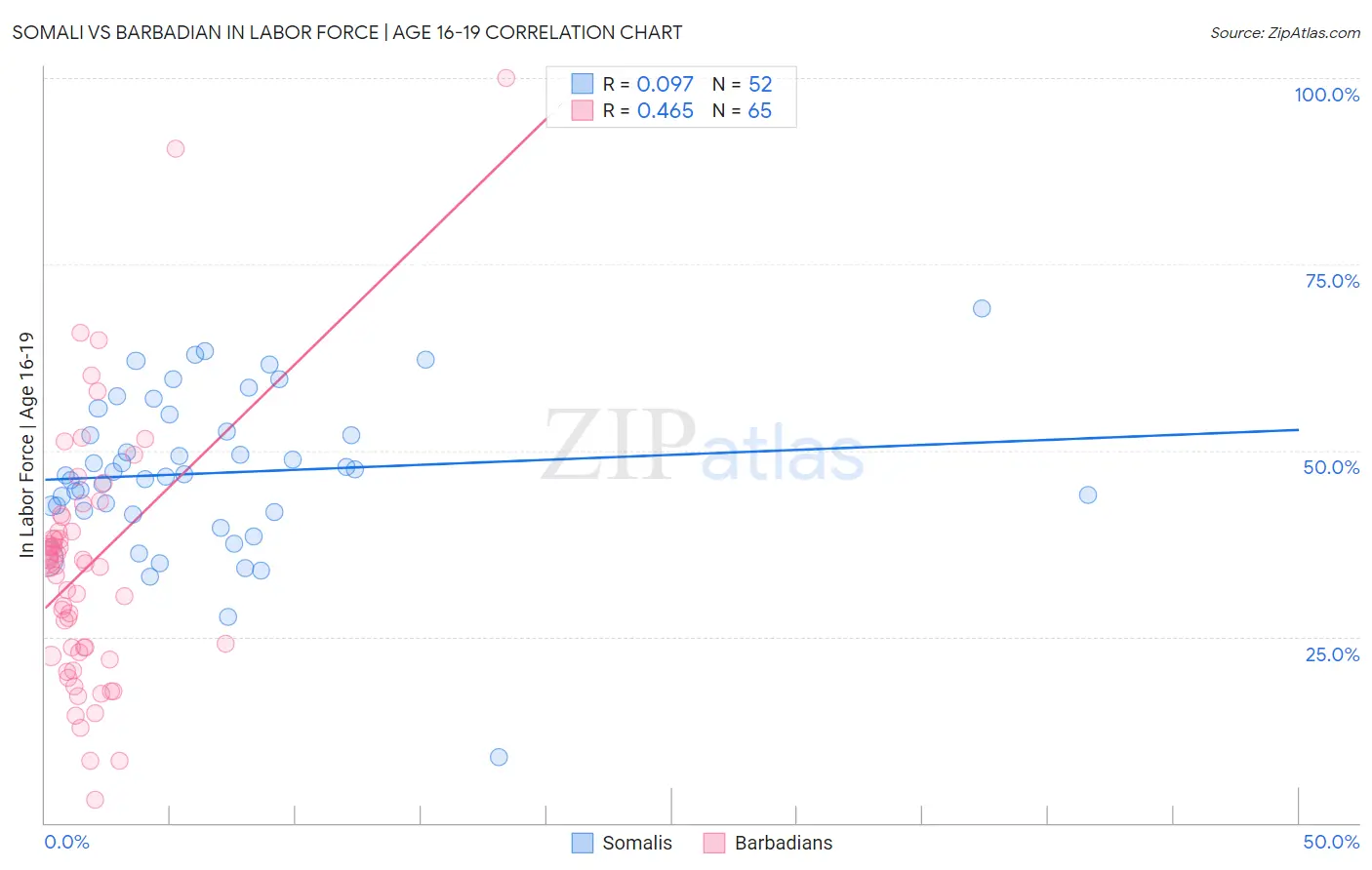 Somali vs Barbadian In Labor Force | Age 16-19