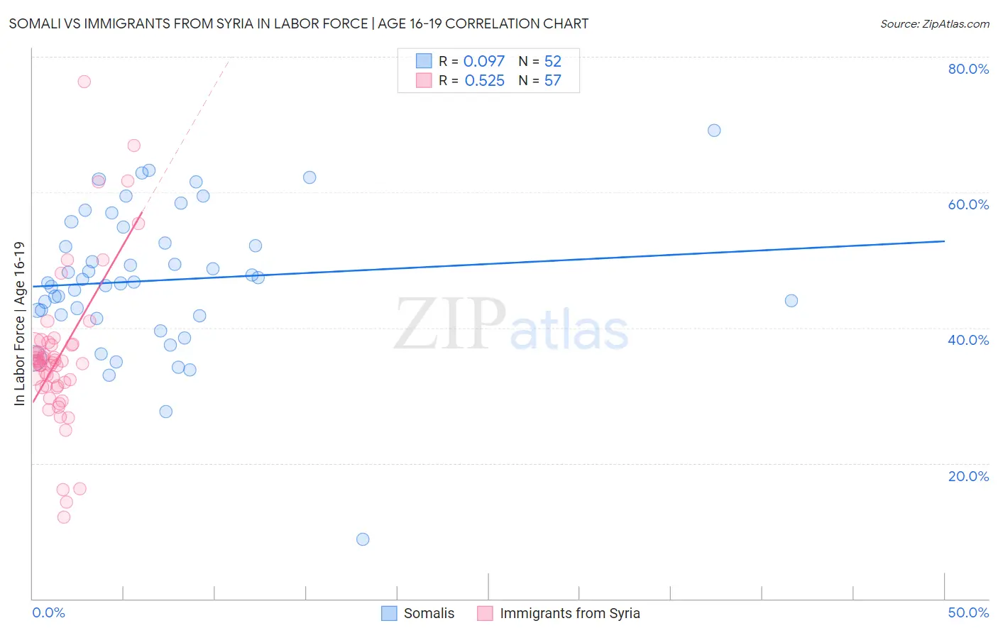 Somali vs Immigrants from Syria In Labor Force | Age 16-19