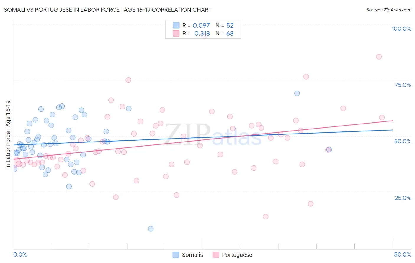 Somali vs Portuguese In Labor Force | Age 16-19