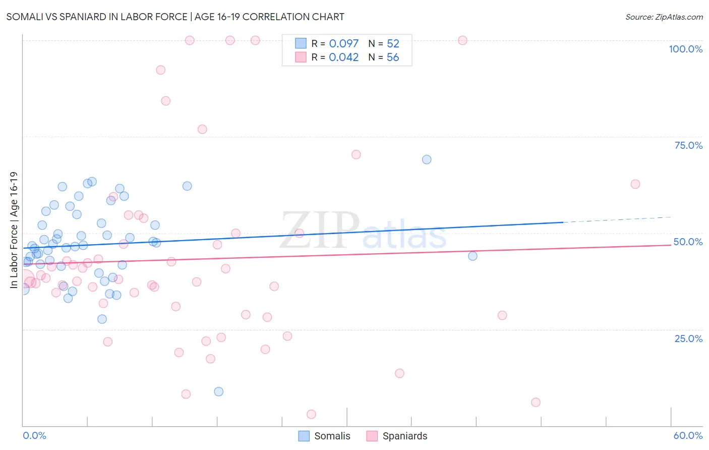 Somali vs Spaniard In Labor Force | Age 16-19