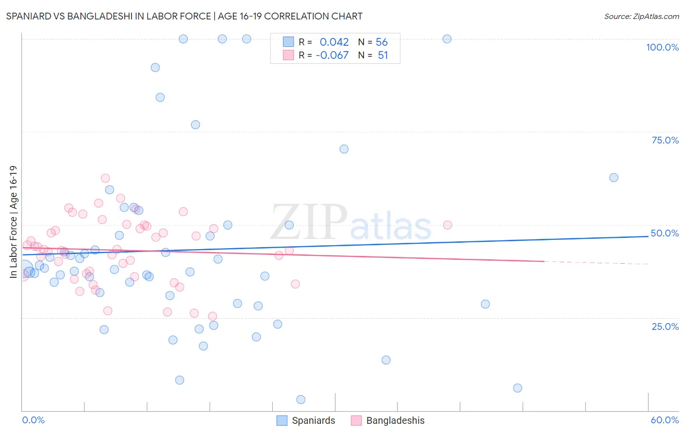 Spaniard vs Bangladeshi In Labor Force | Age 16-19