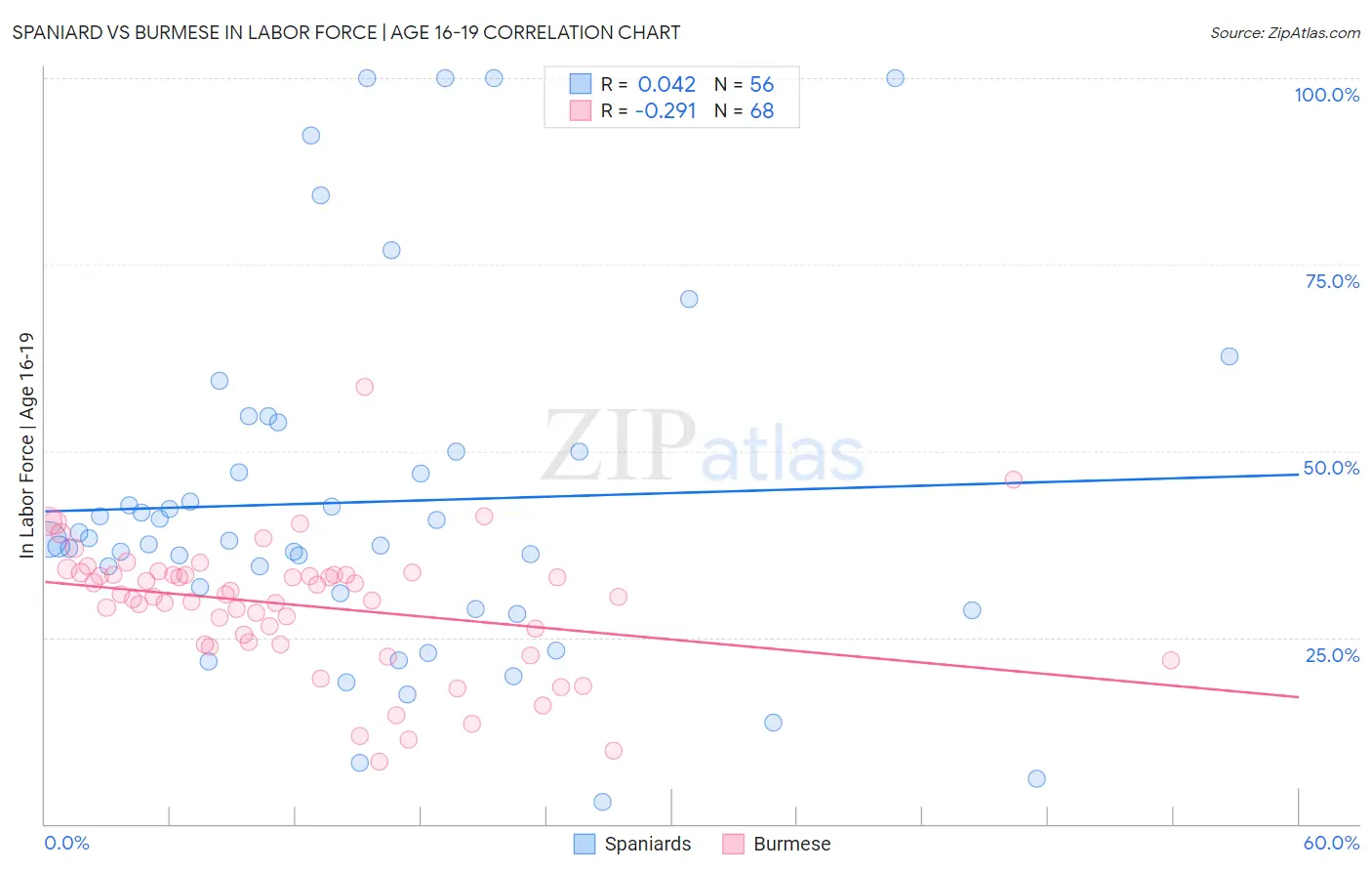 Spaniard vs Burmese In Labor Force | Age 16-19