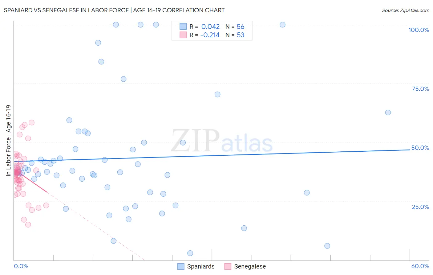 Spaniard vs Senegalese In Labor Force | Age 16-19