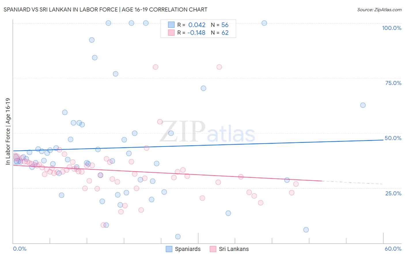 Spaniard vs Sri Lankan In Labor Force | Age 16-19