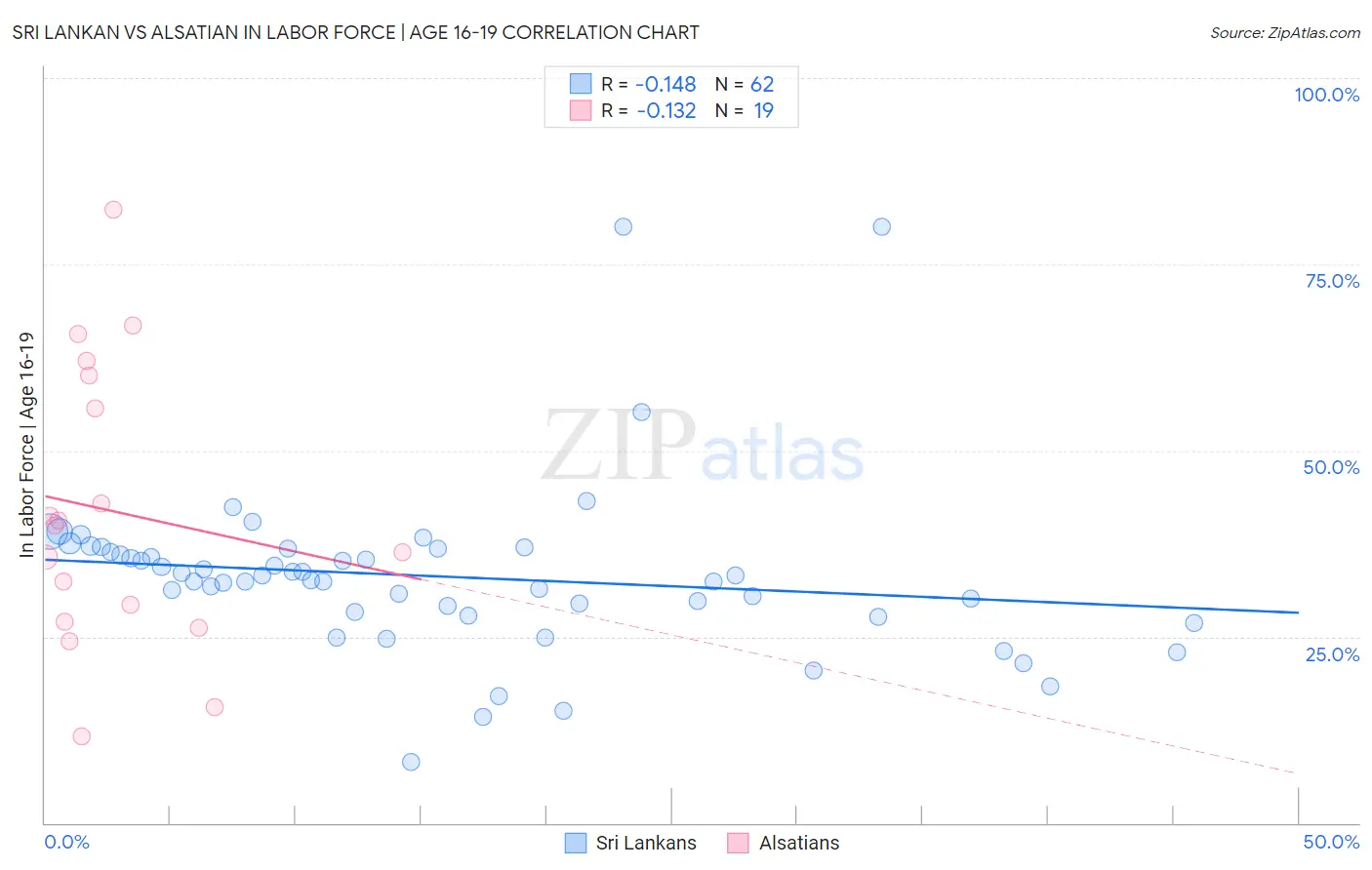 Sri Lankan vs Alsatian In Labor Force | Age 16-19