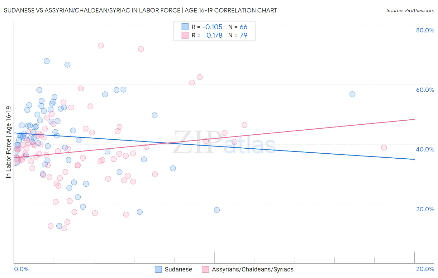 Sudanese vs Assyrian/Chaldean/Syriac In Labor Force | Age 16-19