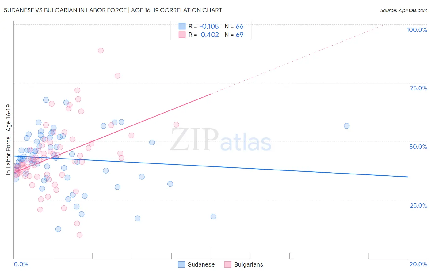 Sudanese vs Bulgarian In Labor Force | Age 16-19