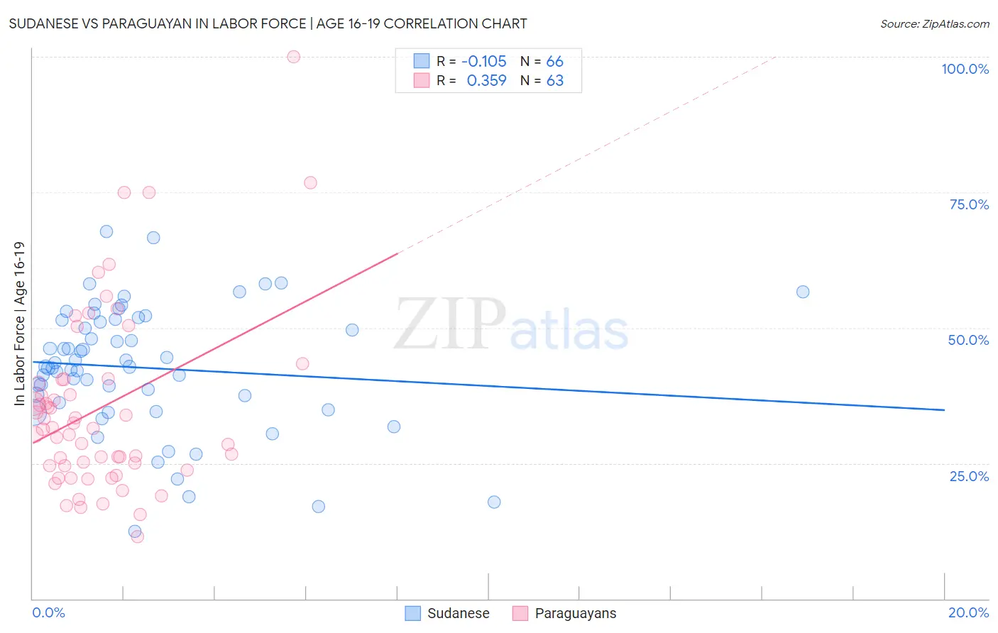 Sudanese vs Paraguayan In Labor Force | Age 16-19