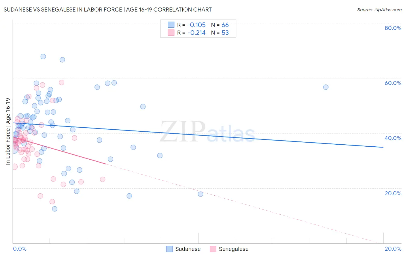 Sudanese vs Senegalese In Labor Force | Age 16-19