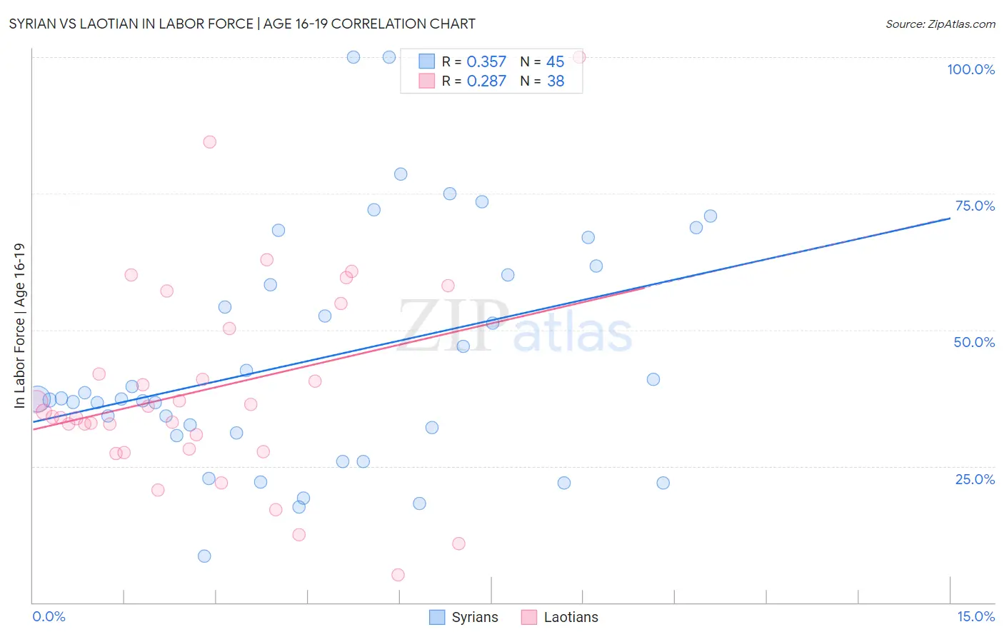 Syrian vs Laotian In Labor Force | Age 16-19