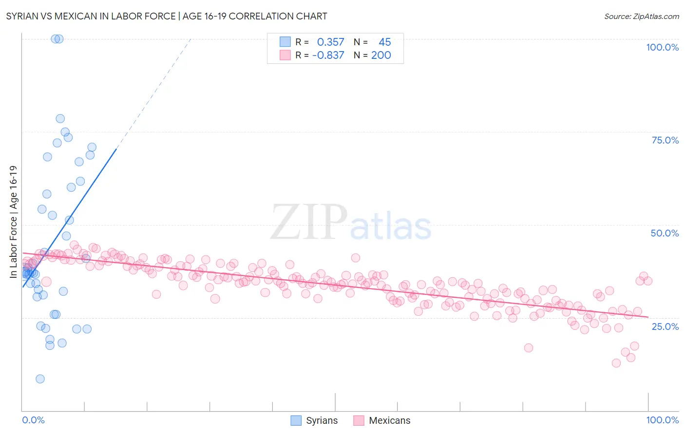 Syrian vs Mexican In Labor Force | Age 16-19
