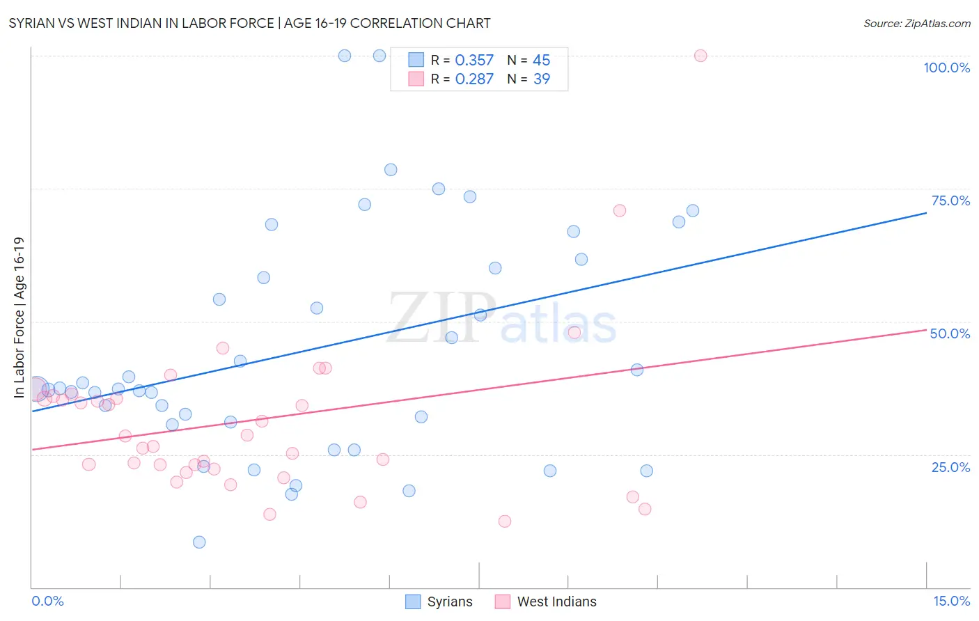 Syrian vs West Indian In Labor Force | Age 16-19
